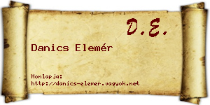 Danics Elemér névjegykártya